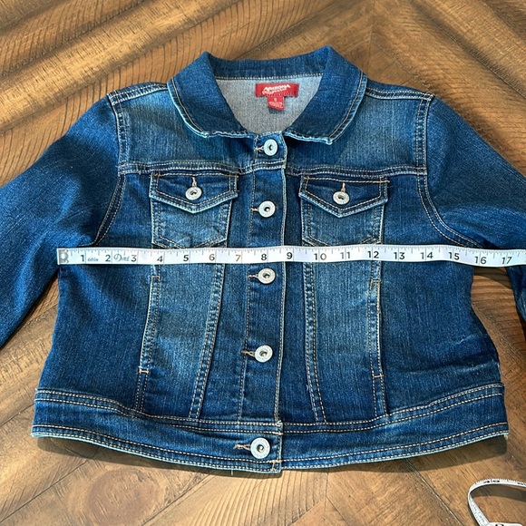 Cropped Arizona Jeans Co Jean Jacket Size XL 16 - Picture 5 of 12